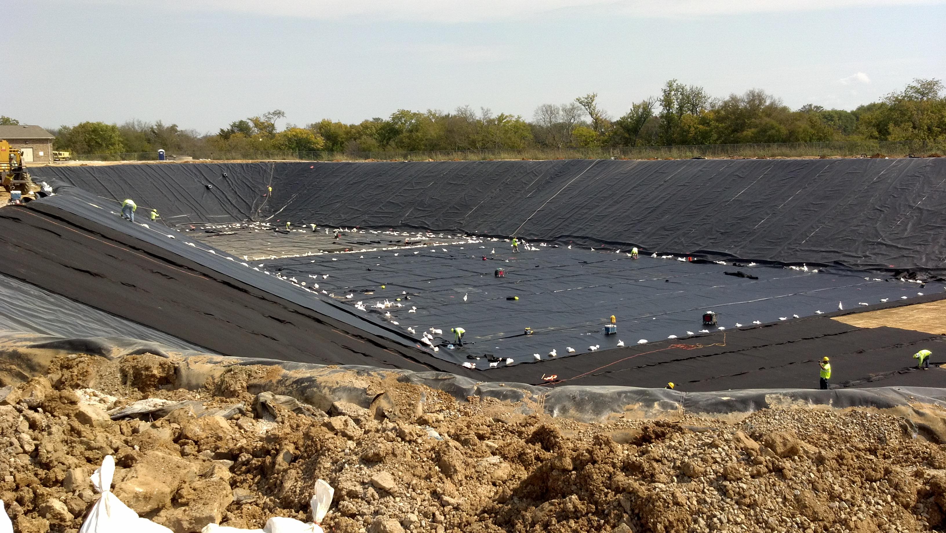 The geomembrane provides flexibility and durability