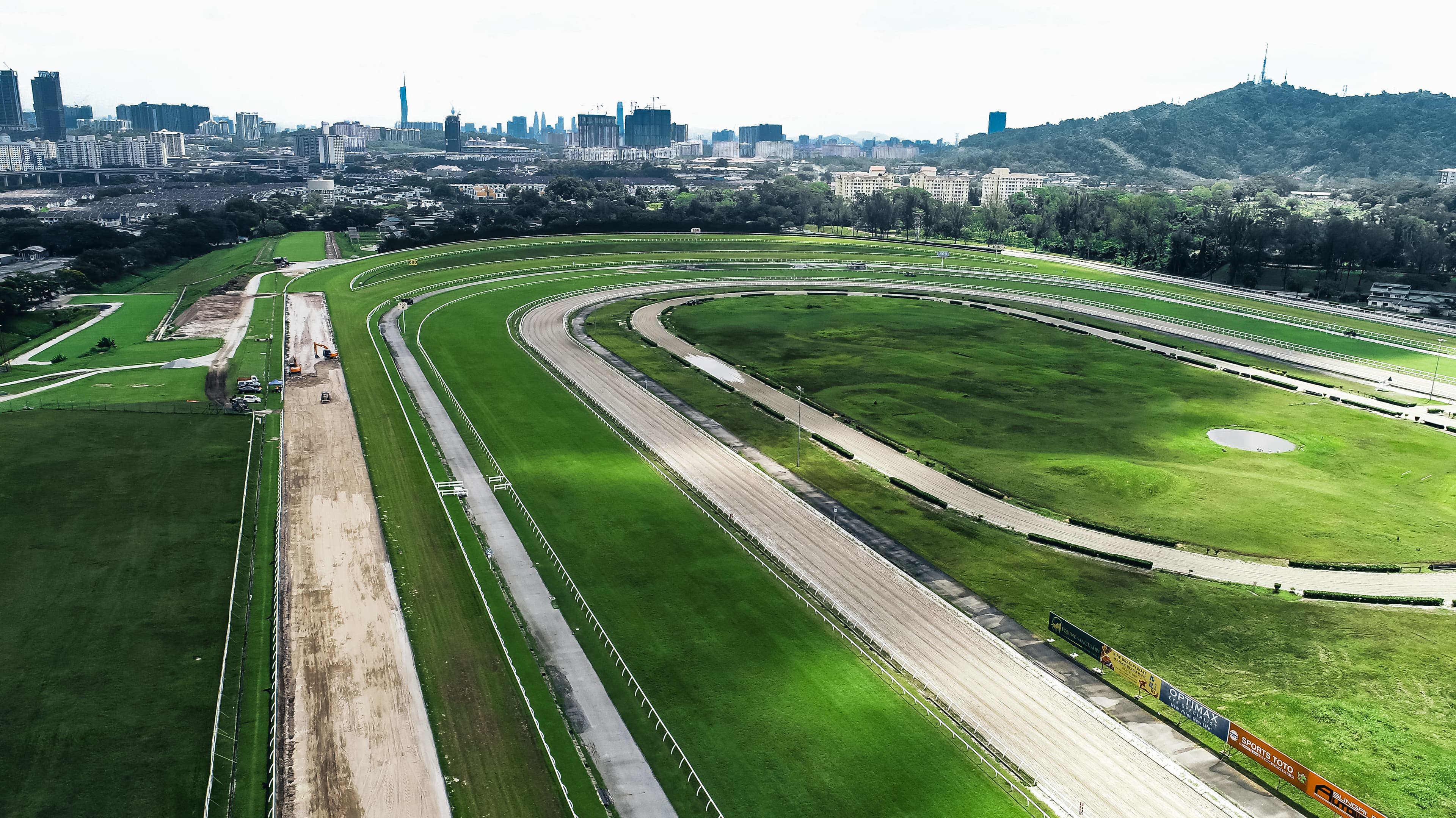 Aerial view of racetrack