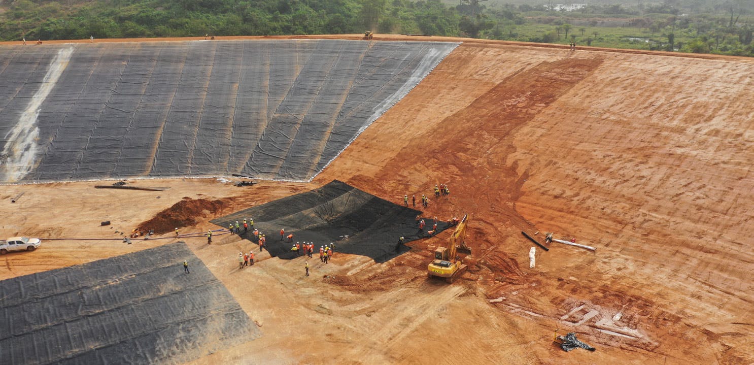 Construction of the tailings storage facility began in November 2018 and included an advanced geosynthetic barrier system to manage and recover leakage