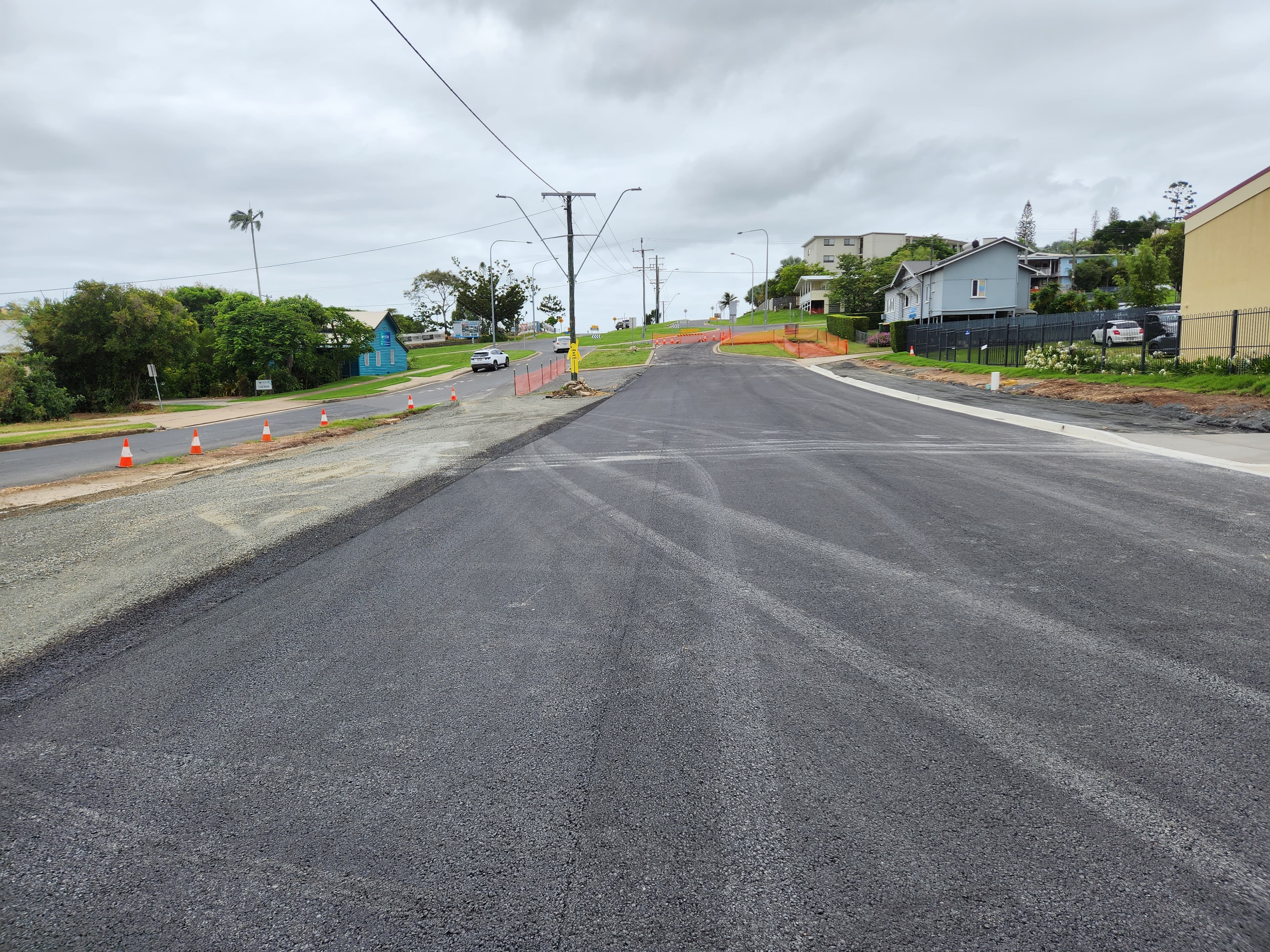 The construction process was staged to ensure continuous access for businesses and the local college during the upgrade